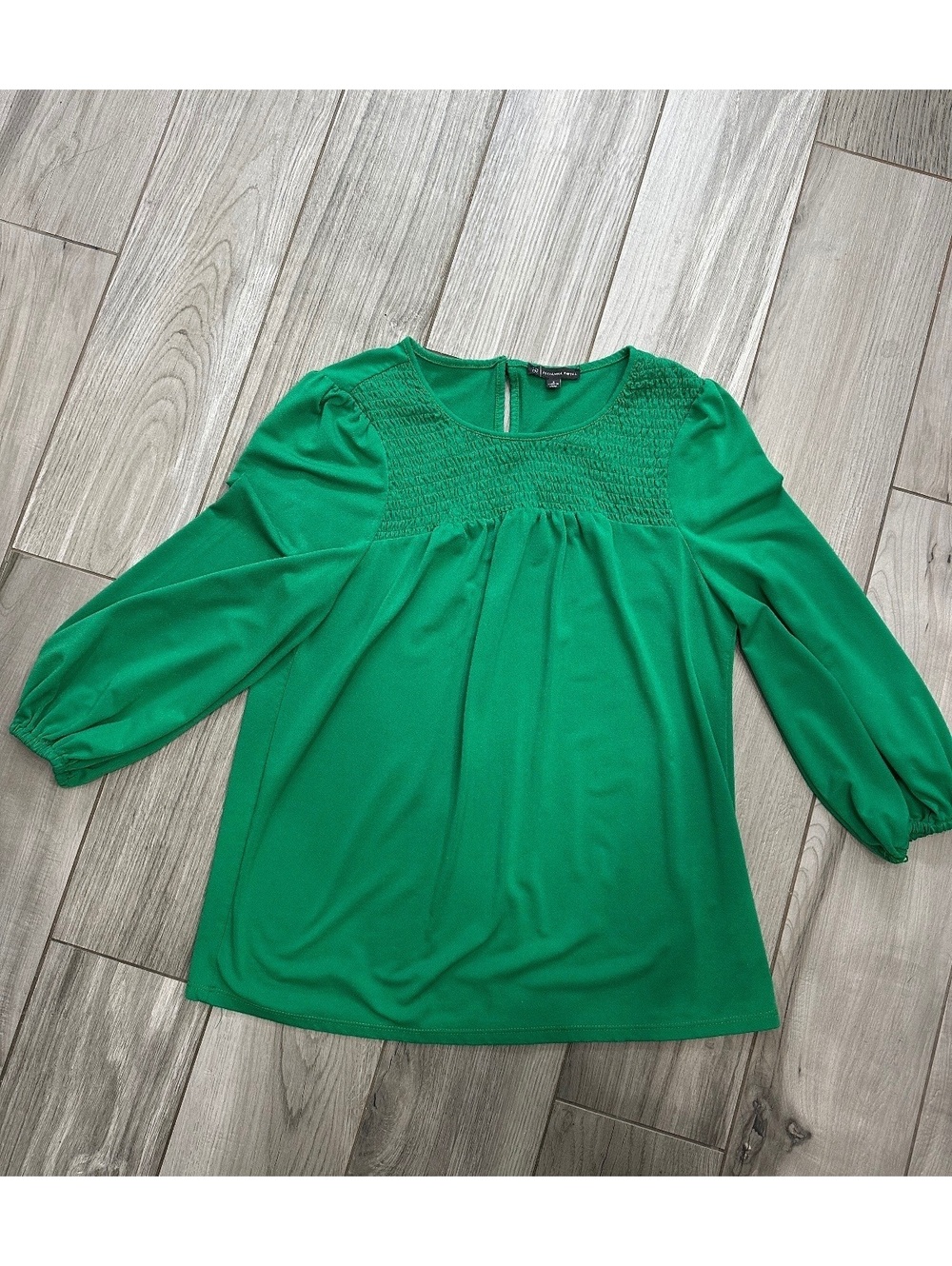 Adrianna Papell Women's Green Long Sleeve Blouse Size Small